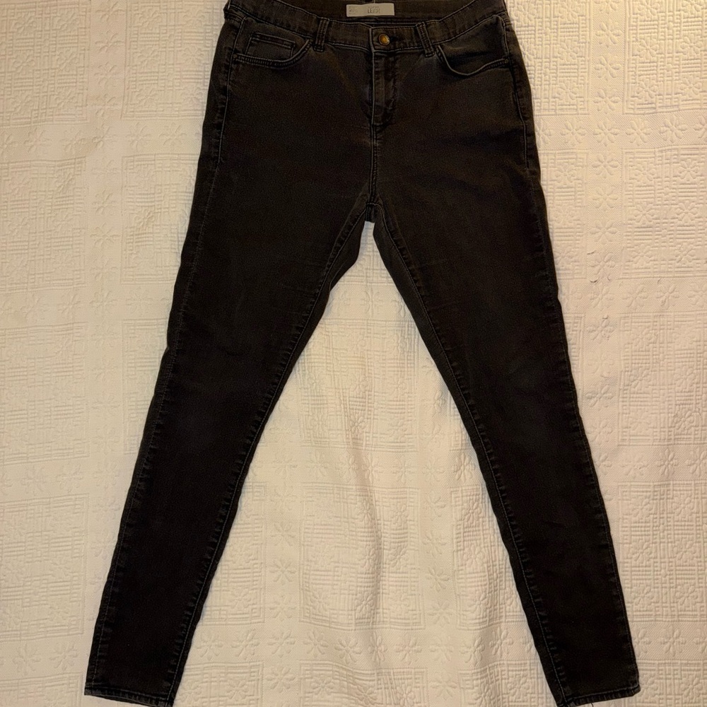 Topshop Dark Charcoal Skinny Jeans